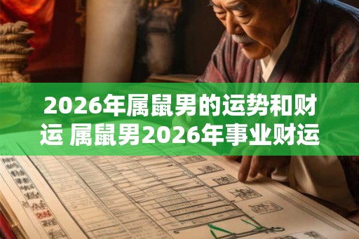 2026年属鼠男的运势和财运 属鼠男2026年事业财运如何