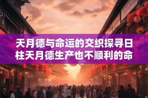 天月德与命运的交织探寻日柱天月德生产也不顺利的命理特征