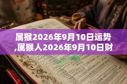 属猴2026年9月10日运势,属猴人2026年9月10日财运,生肖猴2026年9月10日运势