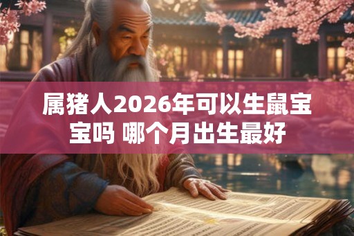 属猪人2026年可以生鼠宝宝吗 哪个月出生最好