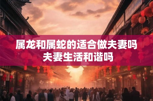 属龙和属蛇的适合做夫妻吗 夫妻生活和谐吗