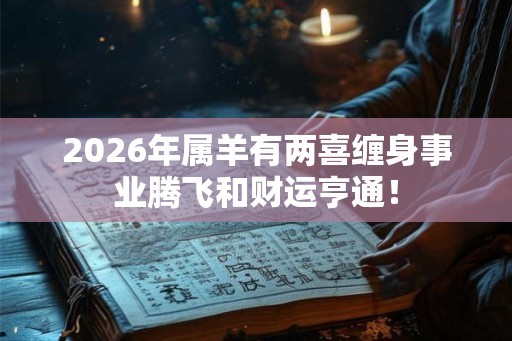 2026年属羊有两喜缠身事业腾飞和财运亨通！