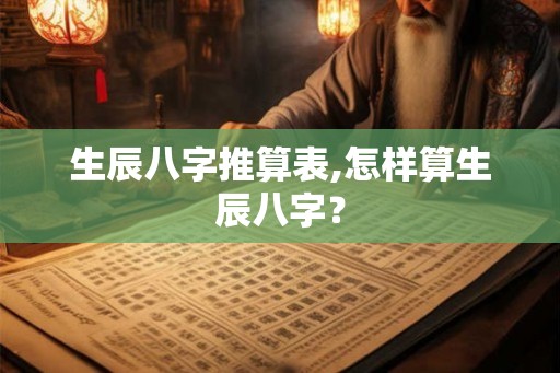 生辰八字推算表,怎样算生辰八字？