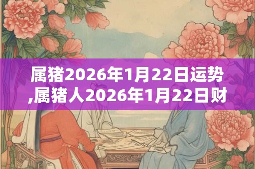 属猪2026年1月22日运势,属猪人2026年1月22日财运,生肖猪2026年1月22日运势