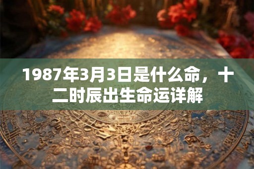 1987年3月3日是什么命，十二时辰出生命运详解