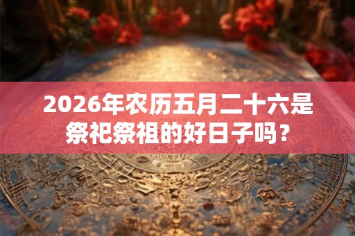 2026年农历五月二十六是祭祀祭祖的好日子吗？