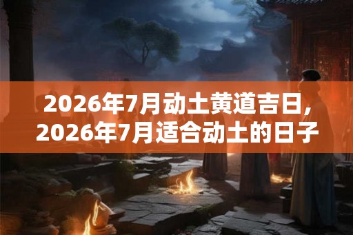 2026年7月动土黄道吉日,2026年7月适合动土的日子