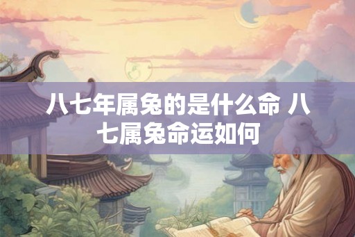 八七年属兔的是什么命 八七属兔命运如何