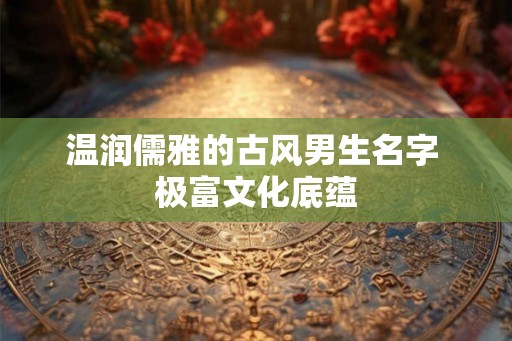 温润儒雅的古风男生名字 极富文化底蕴