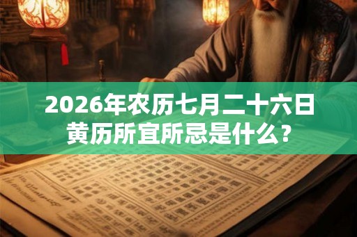 2026年农历七月二十六日黄历所宜所忌是什么？