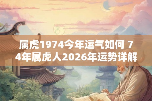 属虎1974今年运气如何 74年属虎人2026年运势详解