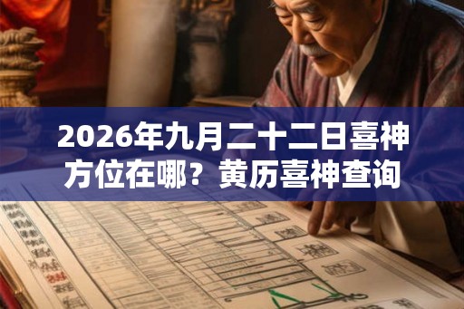2026年九月二十二日喜神方位在哪？黄历喜神查询