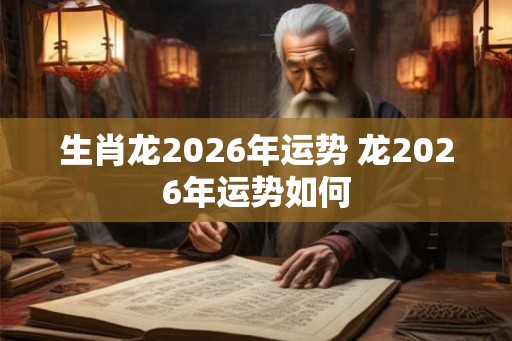 生肖龙2026年运势 龙2026年运势如何 生肖龙2026年运势 龙2026年运势如何