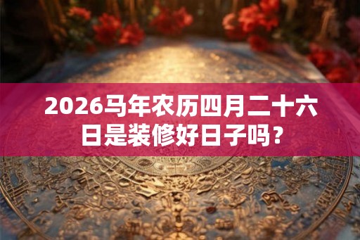 2026马年农历四月二十六日是装修好日子吗？