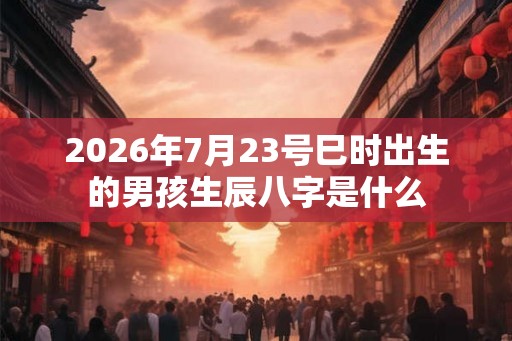 2026年7月23号巳时出生的男孩生辰八字是什么