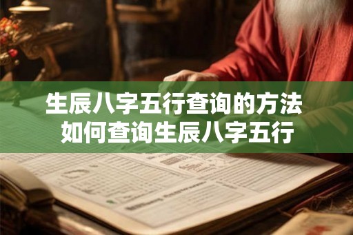 生辰八字五行查询的方法 如何查询生辰八字五行