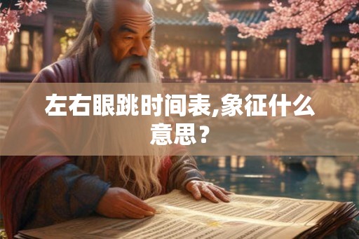 左右眼跳时间表,象征什么意思? 左右眼跳时间表,象征什么意思?