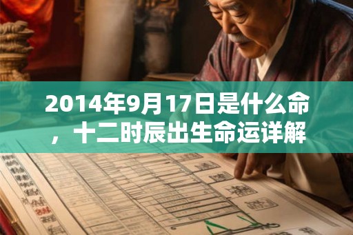 2014年9月17日是什么命，十二时辰出生命运详解