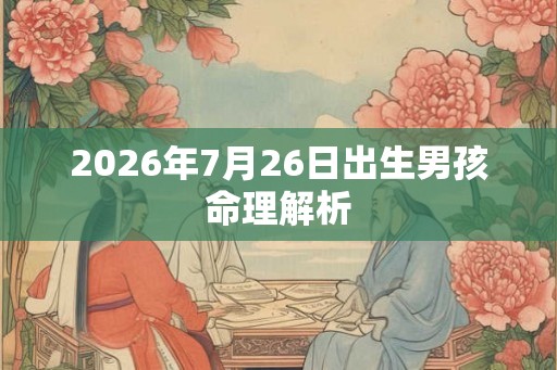 2026年7月26日出生男孩命理解析