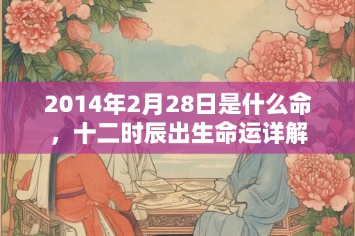 2014年2月28日是什么命，十二时辰出生命运详解