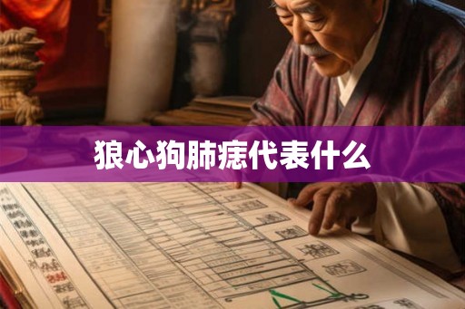 狼心狗肺痣代表什么