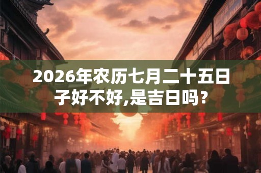 2026年农历七月二十五日子好不好,是吉日吗？