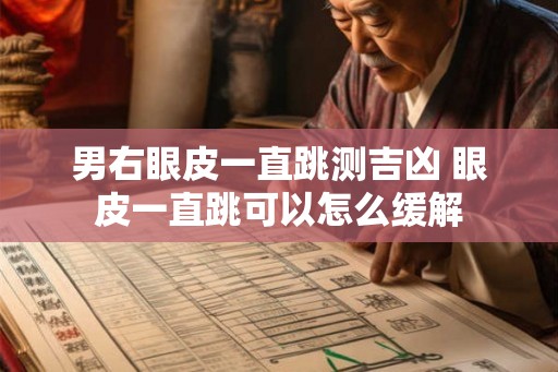 男右眼皮一直跳测吉凶 眼皮一直跳可以怎么缓解
