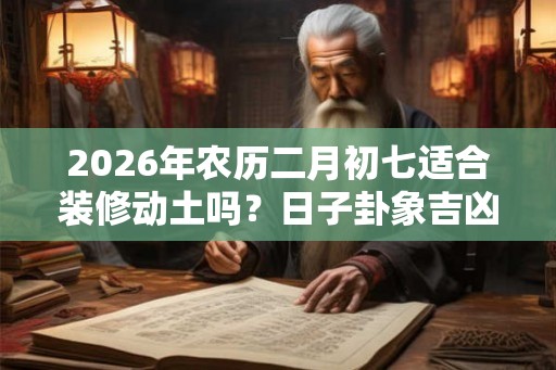 2026年农历二月初七适合装修动土吗?日子卦象吉凶? 2026年农历二月初七适合装修动土吗?日子卦象吉凶?