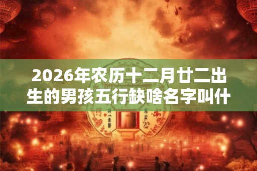 2026年农历十二月廿二出生的男孩五行缺啥名字叫什么吉利？
