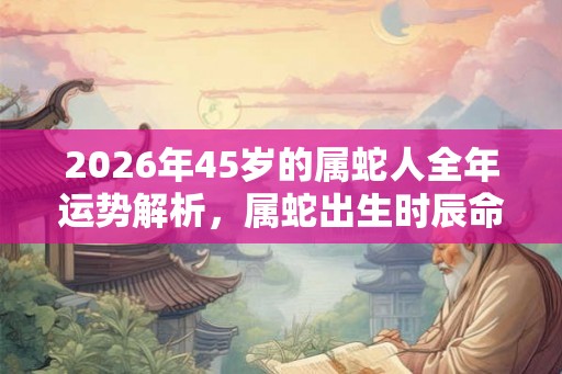 2026年45岁的属蛇人全年运势解析，属蛇出生时辰命运解析！