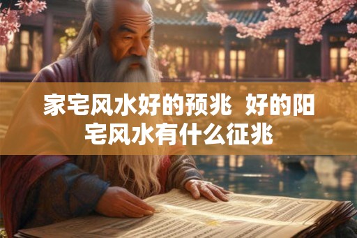 家宅风水好的预兆  好的阳宅风水有什么征兆