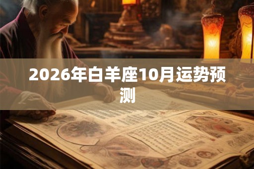 2026年白羊座10月运势预测