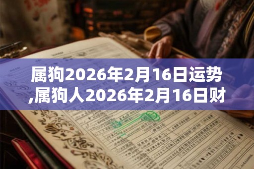 属狗2026年2月16日运势,属狗人2026年2月16日财运,生肖狗2026年2月16日运势
