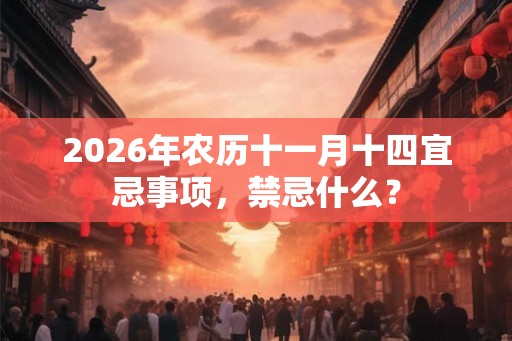 2026年农历十一月十四宜忌事项，禁忌什么？