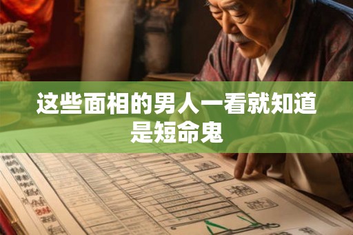 这些面相的男人一看就知道是短命鬼