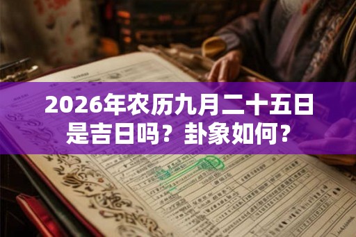 2026年农历九月二十五日是吉日吗？卦象如何？