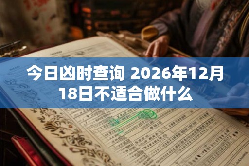 今日凶时查询 2026年12月18日不适合做什么 今日凶时查询 2026年12月18日不适合做什么