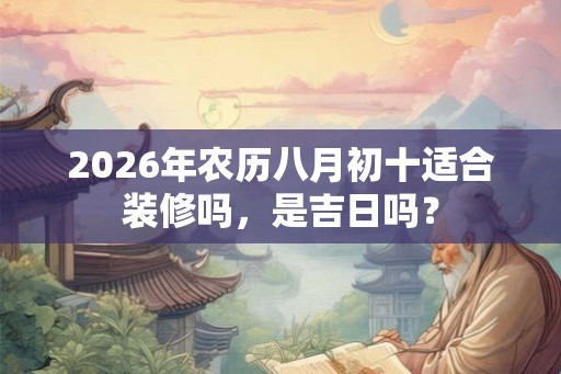 2026年农历八月初十适合装修吗，是吉日吗？