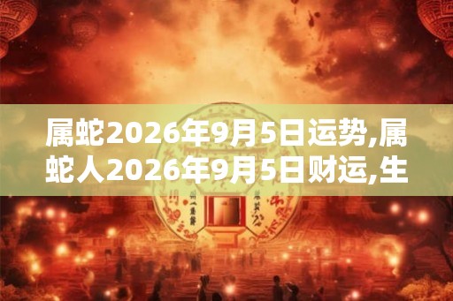 属蛇2026年9月5日运势,属蛇人2026年9月5日财运,生肖蛇2026年9月5日运势