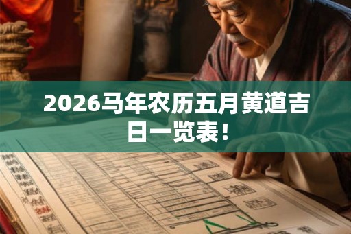 2026马年农历五月黄道吉日一览表! 2026马年农历五月黄道吉日一览表!