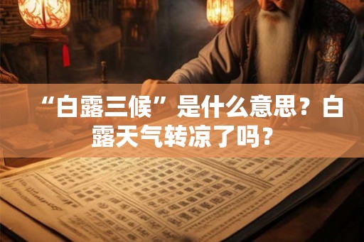 “白露三候”是什么意思？白露天气转凉了吗？