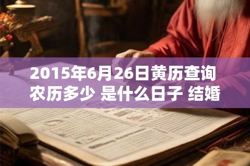 2015年6月26日黄历查询 农历多少 是什么日子 结婚吉时