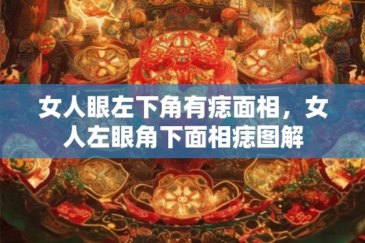 女人眼左下角有痣面相，女人左眼角下面相痣图解