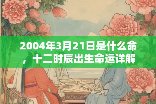 2004年3月21日是什么命,十二时辰出生命运详解 2004年3月21日是什么命,十二时辰出生命运详解