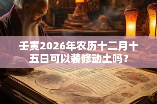 壬寅2026年农历十二月十五日可以装修动土吗？