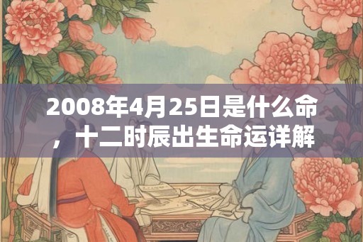 2008年4月25日是什么命,十二时辰出生命运详解 2008年4月25日是什么命,十二时辰出生命运详解