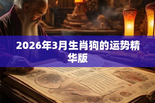 2026年3月生肖狗的运势精华版