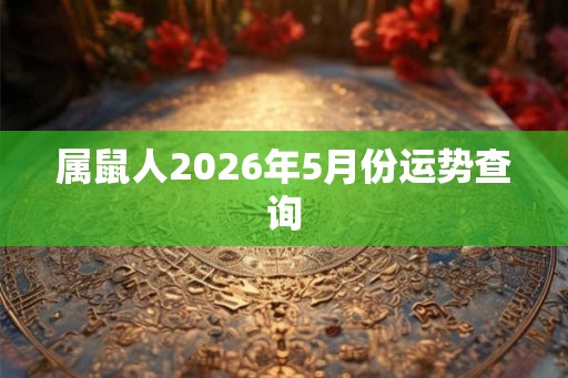 属鼠人2026年5月份运势查询