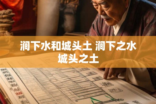 涧下水和城头土 涧下之水城头之土 涧下水和城头土 涧下之水城头之土