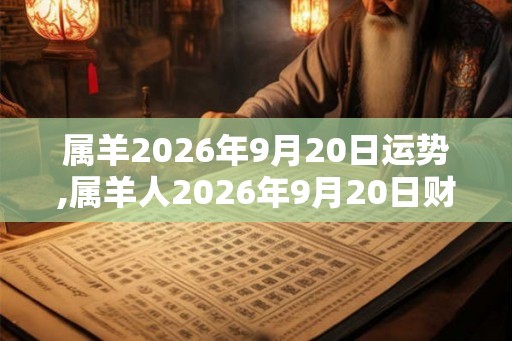 属羊2026年9月20日运势,属羊人2026年9月20日财运,生肖羊2026年9月20日运势 属羊2026年9月20日运势,属羊人2026年9月20日财运,生肖羊2026年9月20日运势
